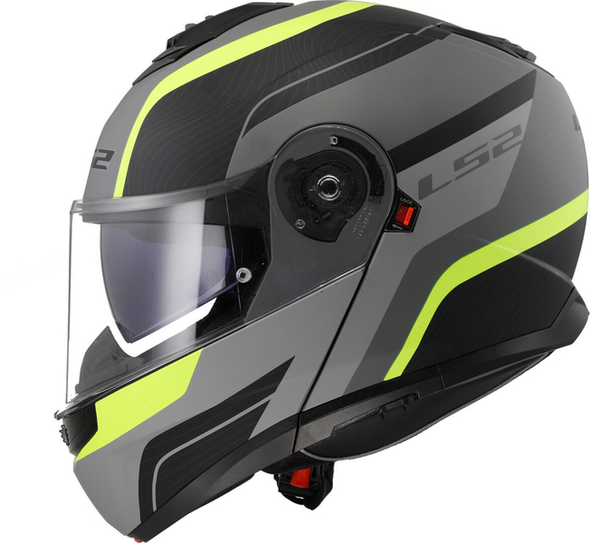Kask szczękowy LS2 FF908 STROBE II MONZA M.BL. H-V YEL homologacja ECE 22.06