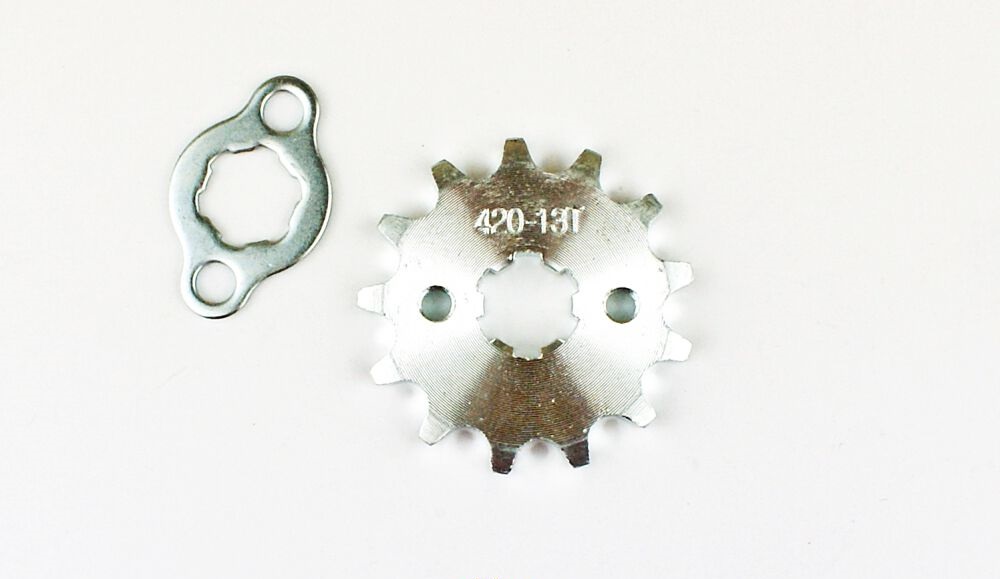 Zębatka zdawcza przód 13z 420 na wałek 17mm + zabezpieczenie