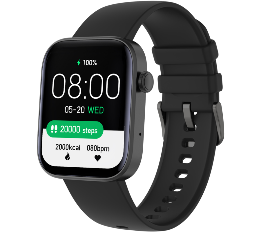 Smartwatch zegarek Rubicon czarny Bluetooth 5.1