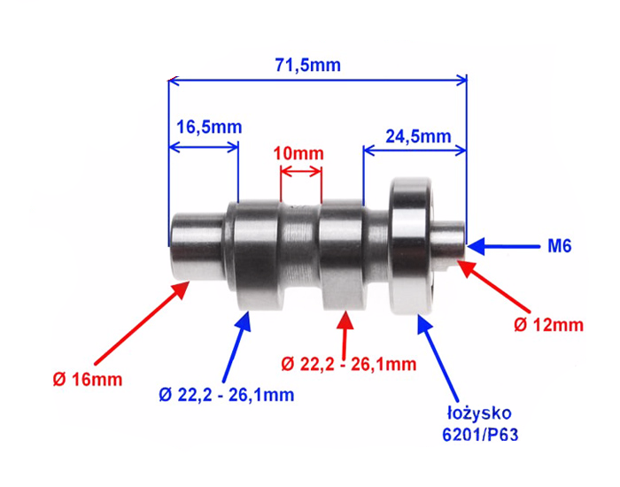 Wałek rozrządu rozrząd łożysko piaggio zip 50 4t