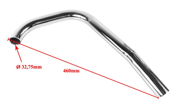 Kolanko wydechowe tłumika chrom 1 ramówka wsk 125