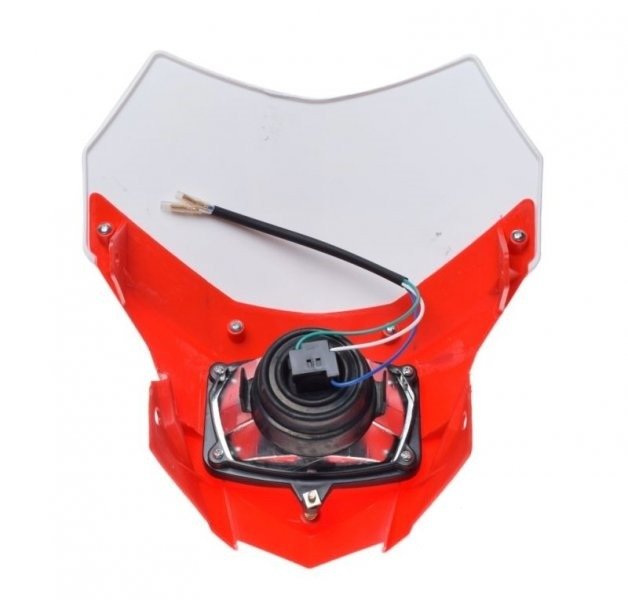 Owiewka przód z reflektorem biało czerwona h4