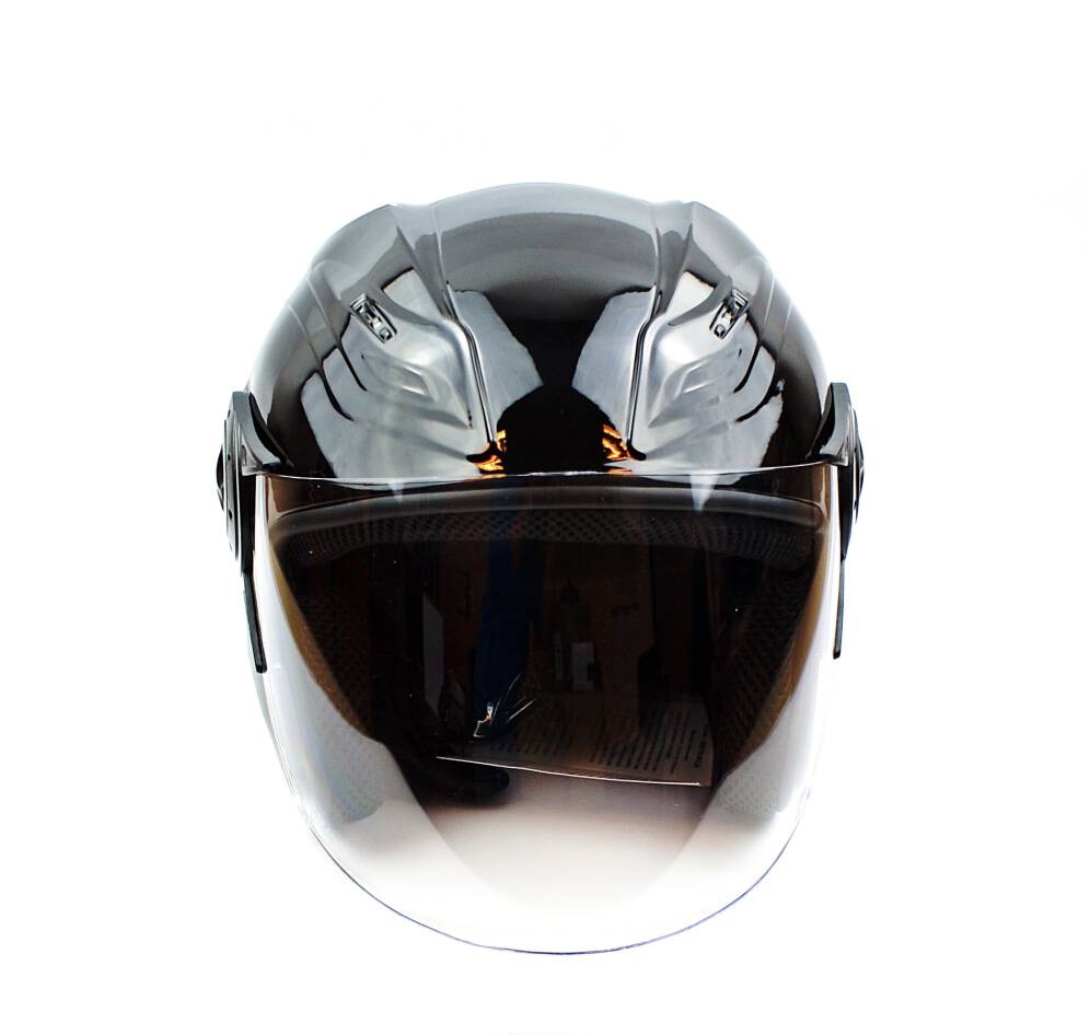 Kask otwarty czarny połysk skuter motorower