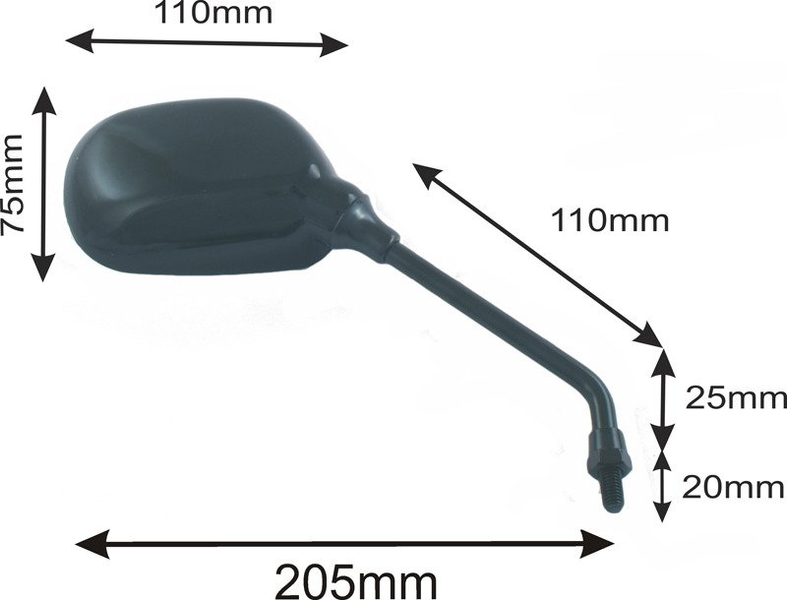 Lusterko owal czarne m8 mp101-l