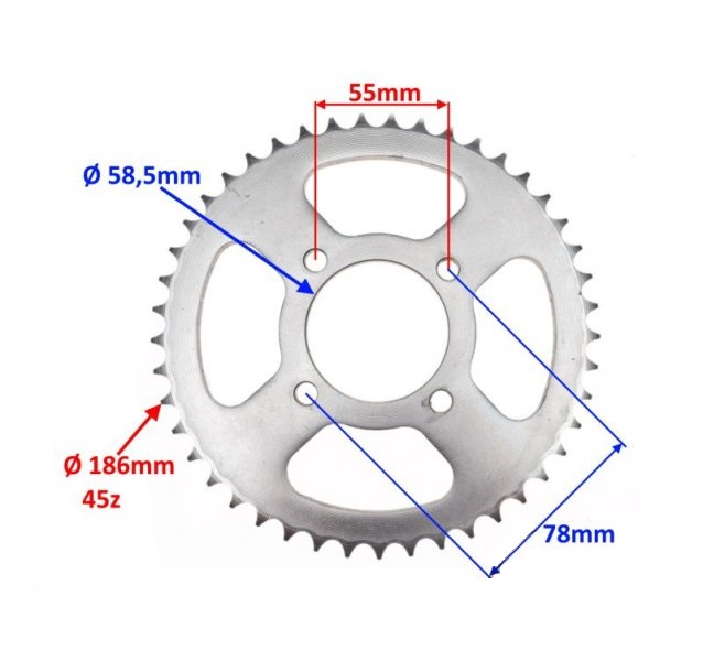 Zębatka tył 45z Junak RX 125 One