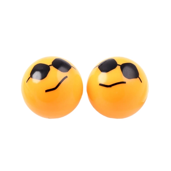 Nakrętka wentyla emotka emoji V2 żółta 2 sztuki Racing Force
