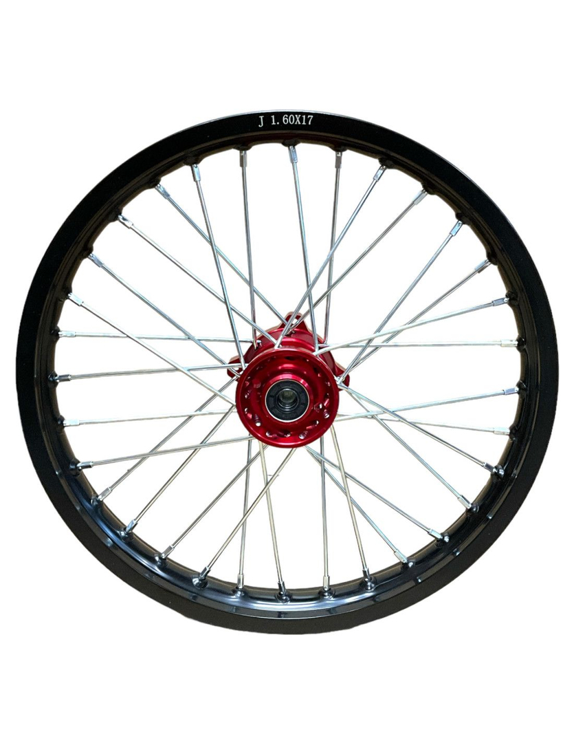 Felgi 17/14 przód tył aluminiowe CNC czerwone pitbike MRF Kayo Pitgang RXF