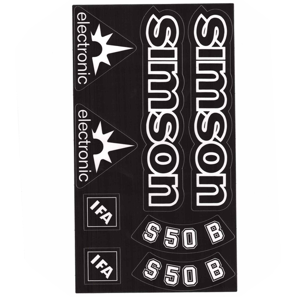 Naklejki transparentne ciemne premium Simson S50 komplet