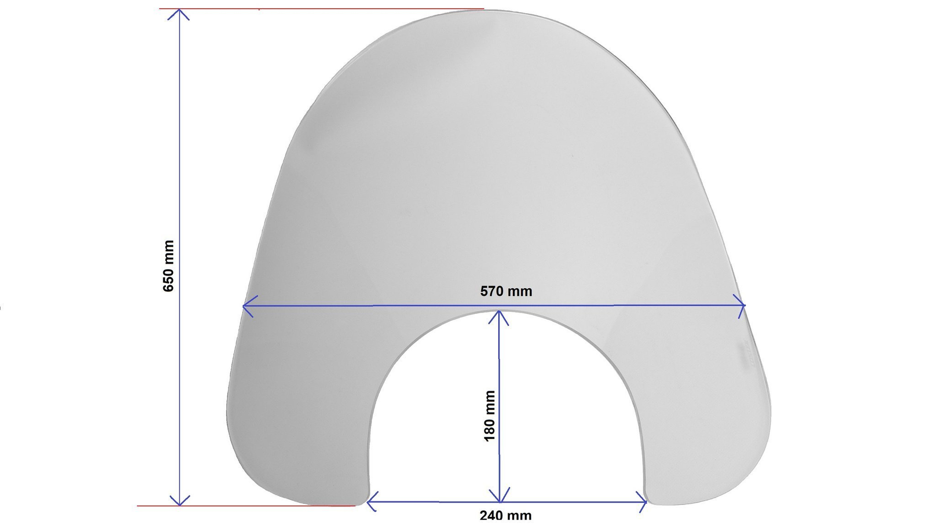 Szyba Motocyklowa Duża Chopper 650x570mm Gruba