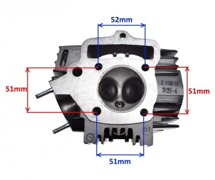 Głowica kompletna cylindra silnik 154fmi 125ccm