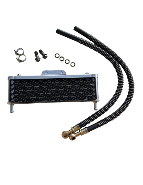 Chłodnica oleju High Output srebrna (komplet) pitbike MRF Kayo Pitgang RXF