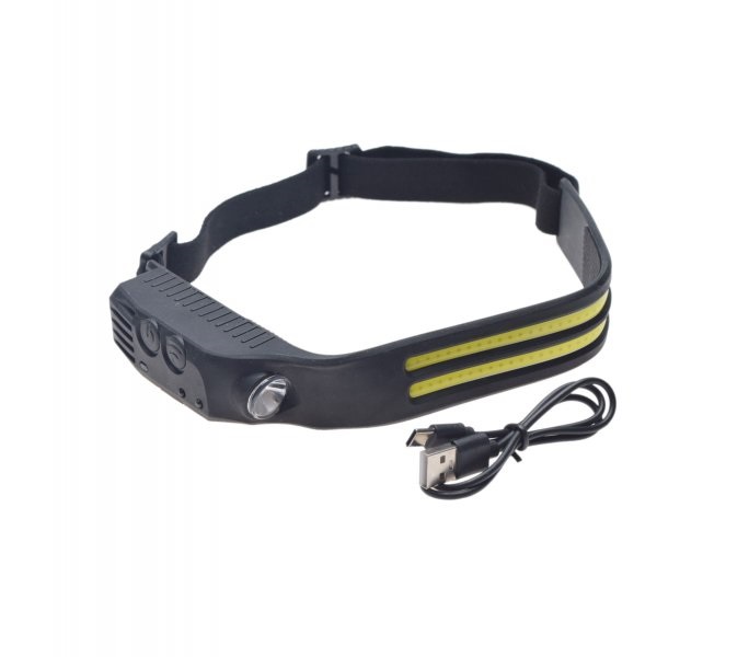 Latarka czołowa Led regulowany pasek kabel USB-C bateria 1200mAh 1000lm
