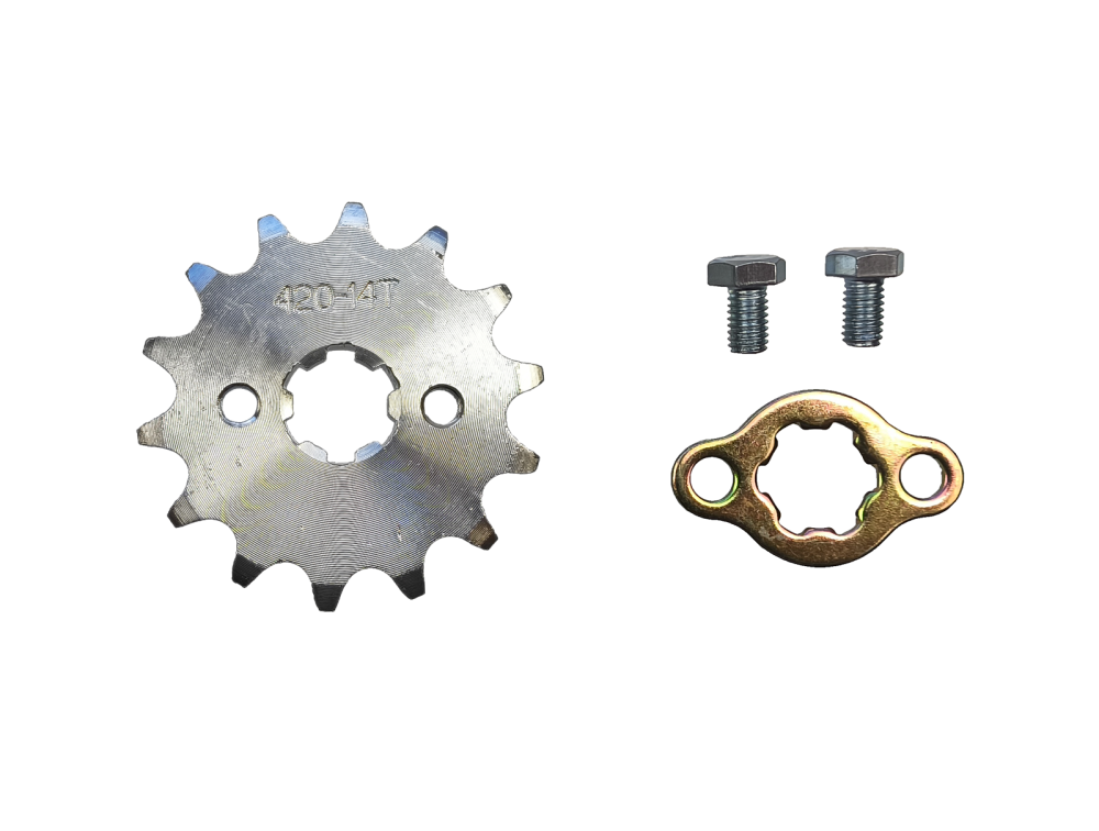 Zestaw napędowy zębatka przód 14z tył 37z łańcuch 420-130L quad atv pitbike