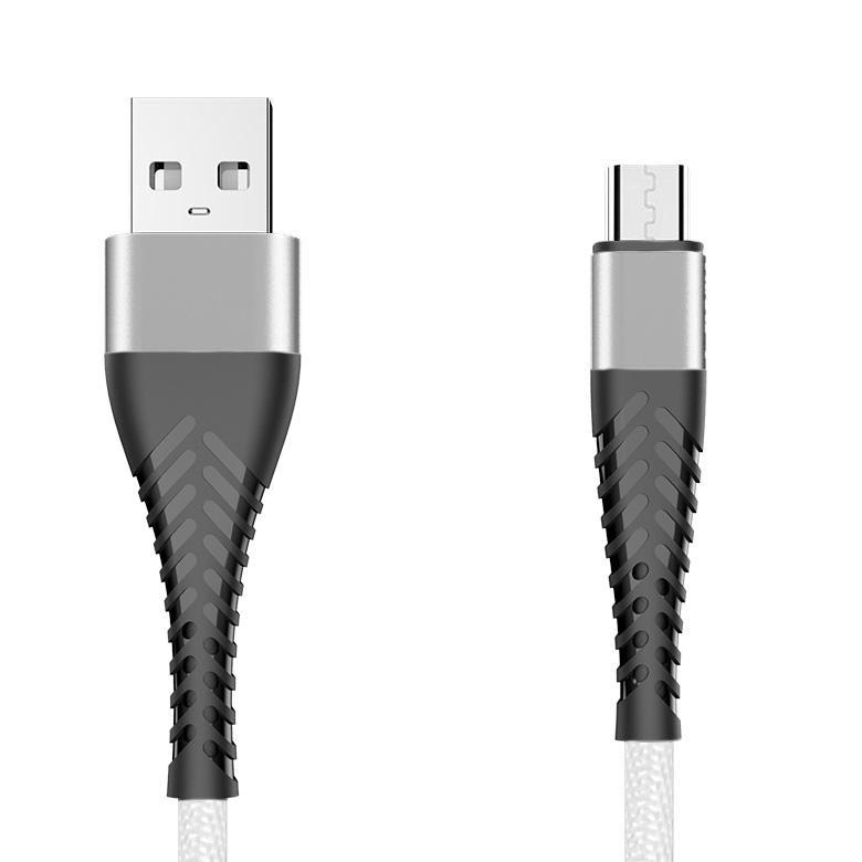 Wzmocniony kabel pleciony Spider micro USB 1m biały