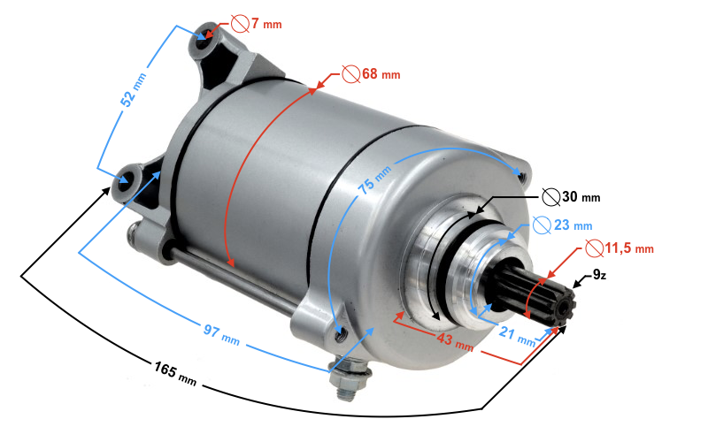 Rozrusznik do motocykla 150cc CG150 9 zębów