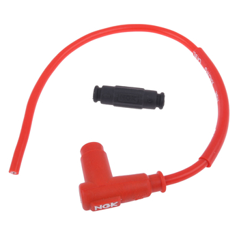 Fajka świecy silikonowa czerwona + przewód NGK