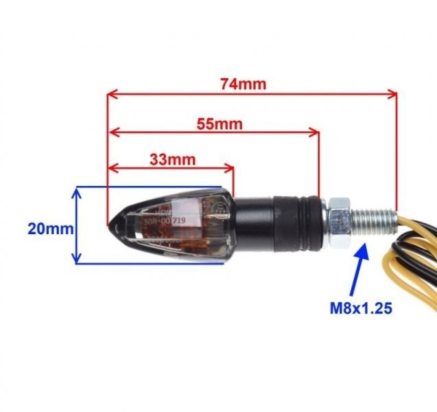 Kierunkowskaz przód jasny klosz czarny uniwersaln