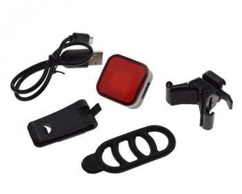 Lampa rowerowa tył cob led 120 lm kabel usb zestaw