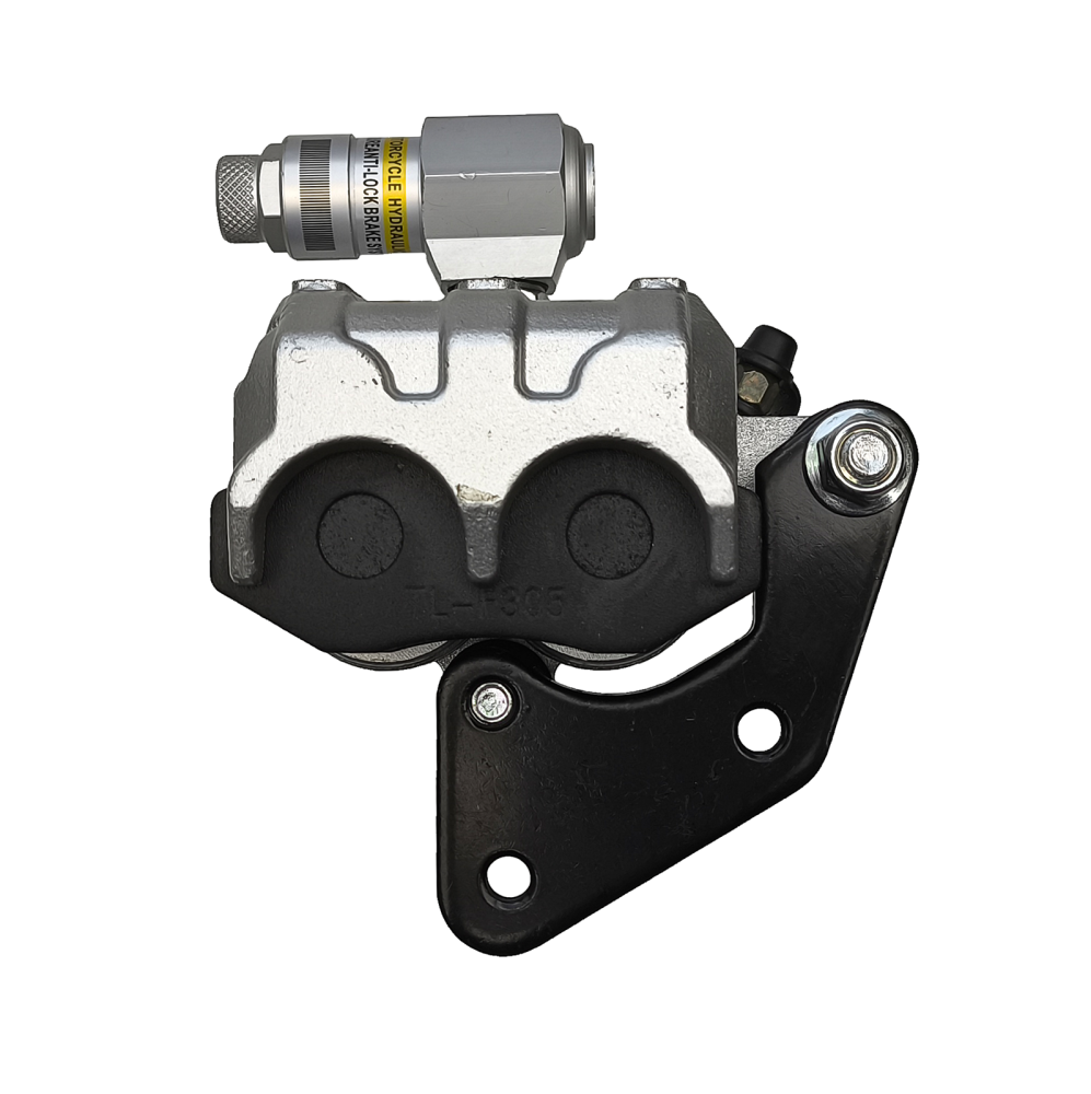 Zacisk hamulca przód 2 - tłoczkowy z ABS Romet 747 na koło 10 cali