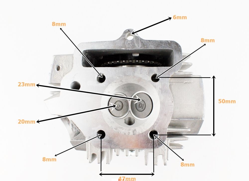 Głowica 52,4mm 125ccm quad atv z wałkiem