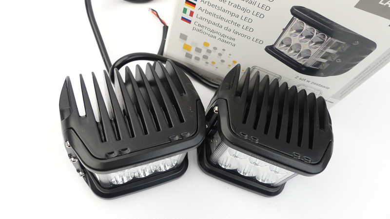 Lampa robocza 9 led 24w 2200Lm 6x dioda przód 3x dioda boczna doświetlanie obszaru roboczego