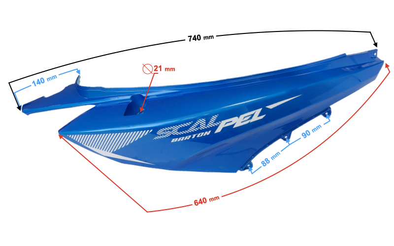 Obudowa tylna prawa niebieska Barton Scalpel