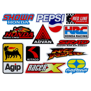 Naklejki Motocyklowe Zestaw Arkusz 18x26cm Tuning