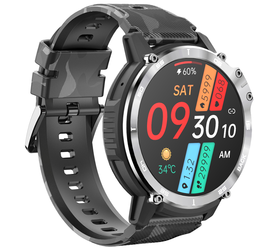 Smartwatch zegarek Rubicon męski RNCF08 czarny Bluetooth tryby sportowe SMS