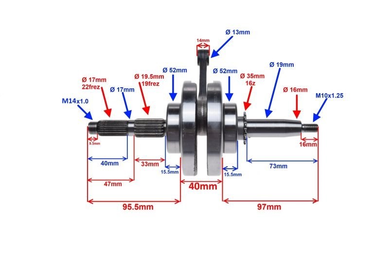 Wał Korbowy YX140 MRF140 1P56FMJ RMT Pit Bike