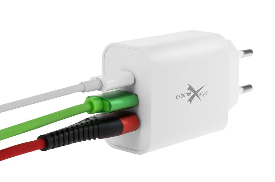 Ładowarka sieciowa eXtreme USB Typ-C + 2 USB 48 W