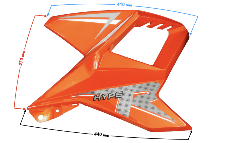 Obudowa baku, prawa pomarańczowa do Hyper 125