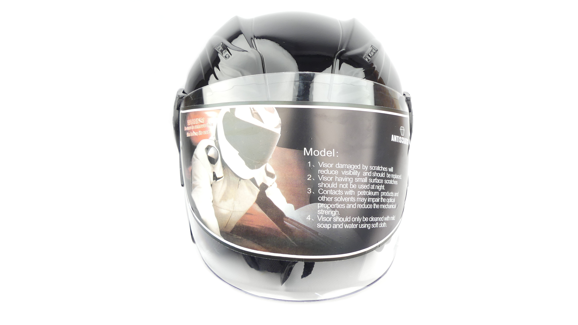 Kask otwarty czarny połysk skuter motorower