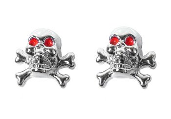 Nakrętki na wentyl chrom czaszki z piszczelami