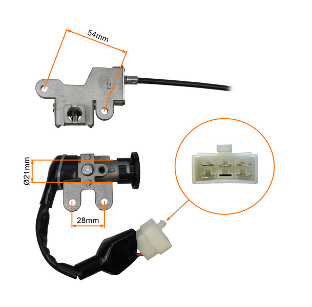 Stacyjka z kompletem zamków korek paliwa skutery 4T Wilga Vapor Barton Zipp
