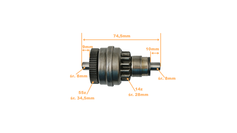 Bendix sprzęgło rozrusznika 4T 14/55 zębów Piaggio Zip Aprilia Derbi Gilera