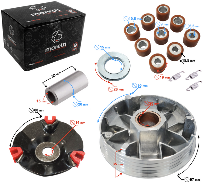 Wariator skuter Gilera Runner Stalker 50 Piaggio ET2 NRG Sfera Zip Storm 50