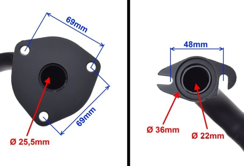 Kolanko wydechowe QT-4 2T bez wyjścia na zawór