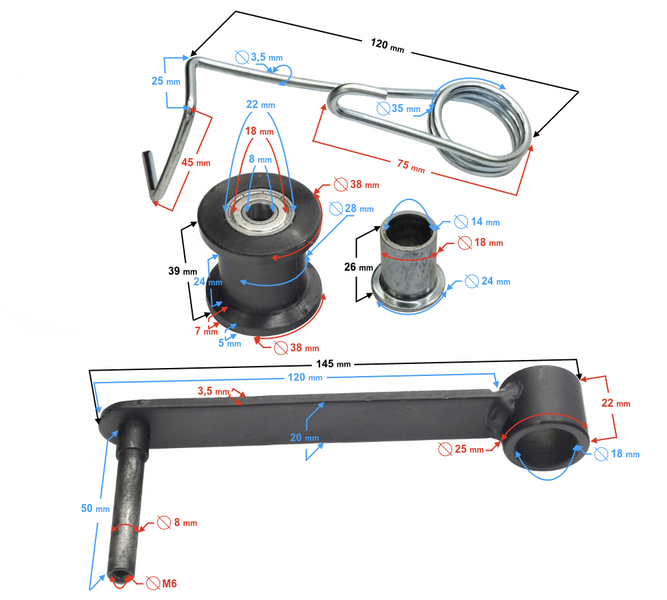 Napinacz łańcucha do Quad ATV Shineray 250ST-9E