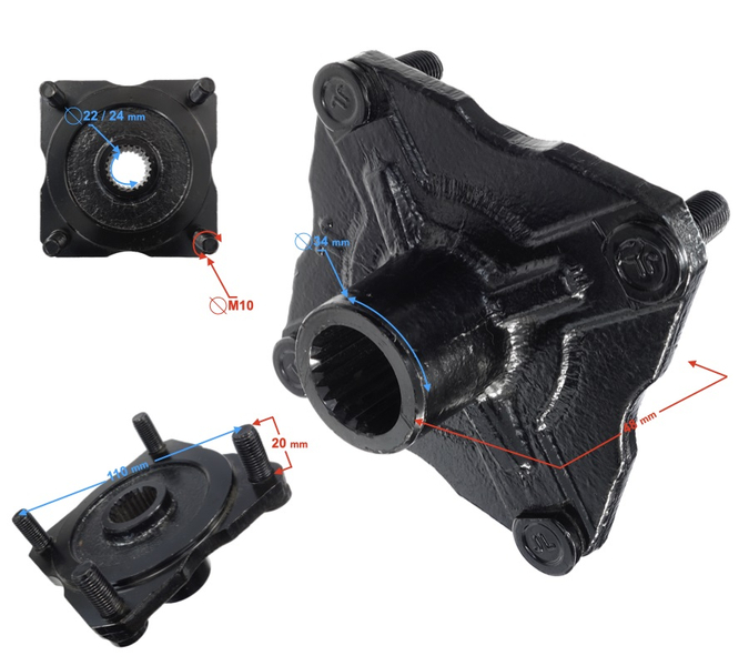 Piasta koła przedniego zewnętrzna do Quad ATV Mikilon