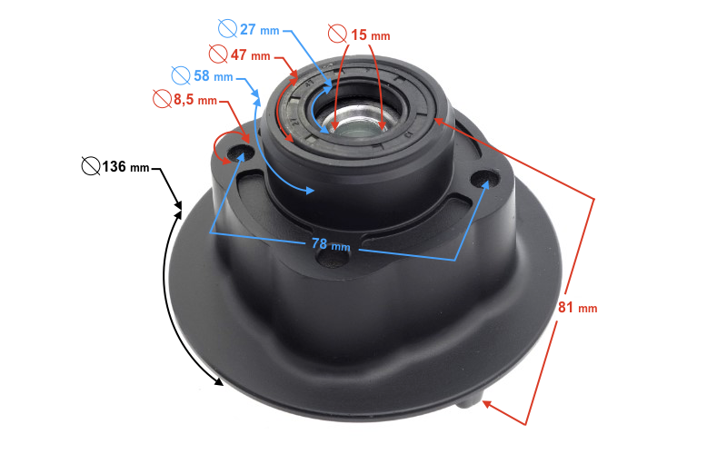 Piasta koła tylnego do motoroweru Barton FR 2