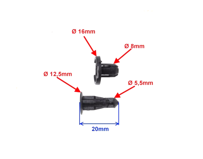 Spinka nit do montażu owiewek plastików M8
