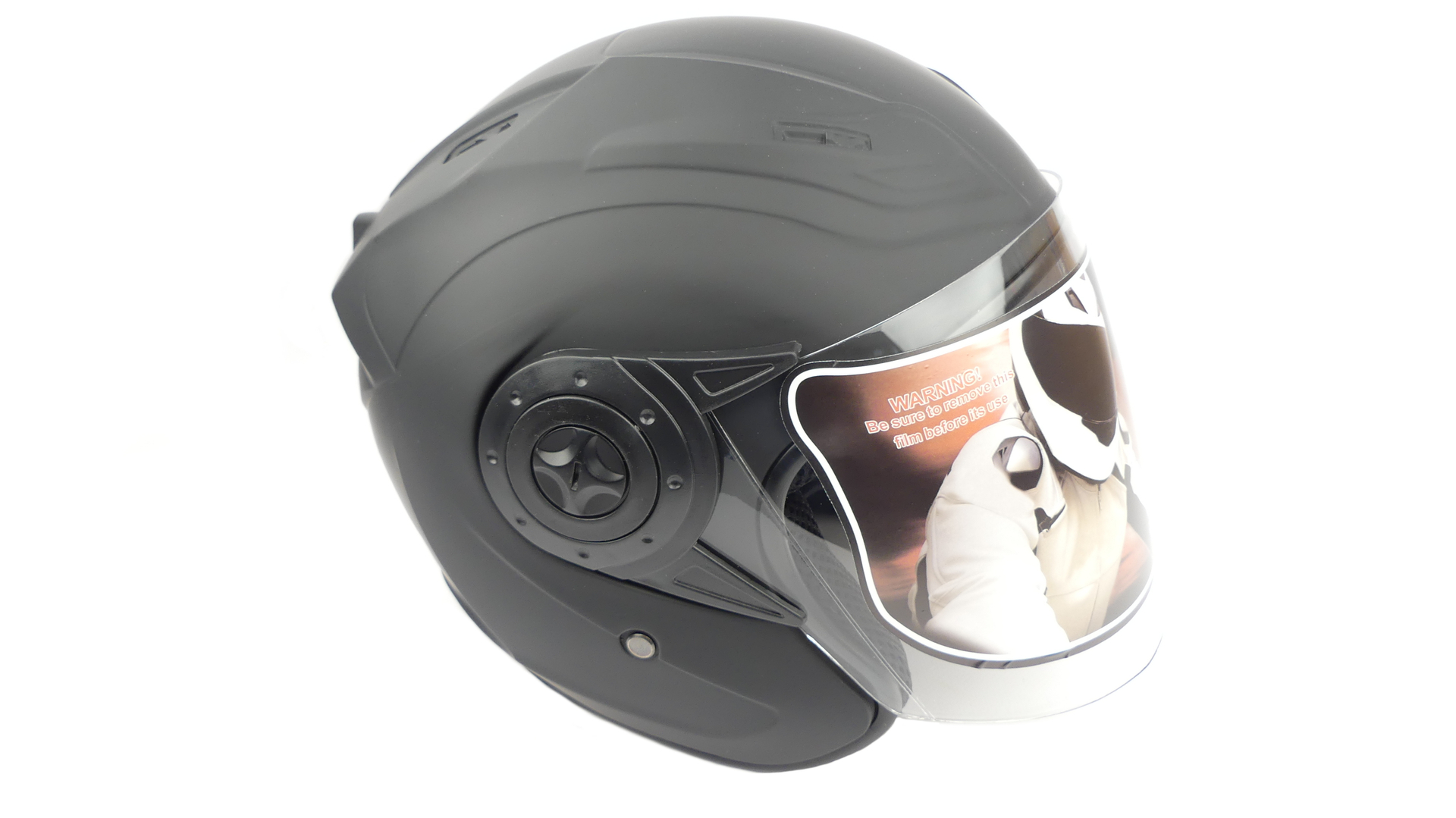 Kask otwarty czarny mat skuter motorower chopper