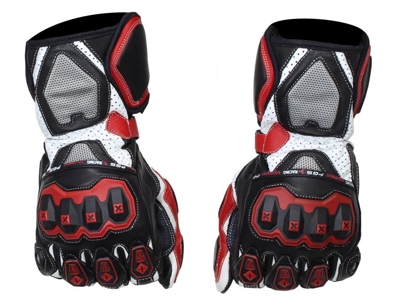Rękawice motocyklowe sportowe pgs red black white