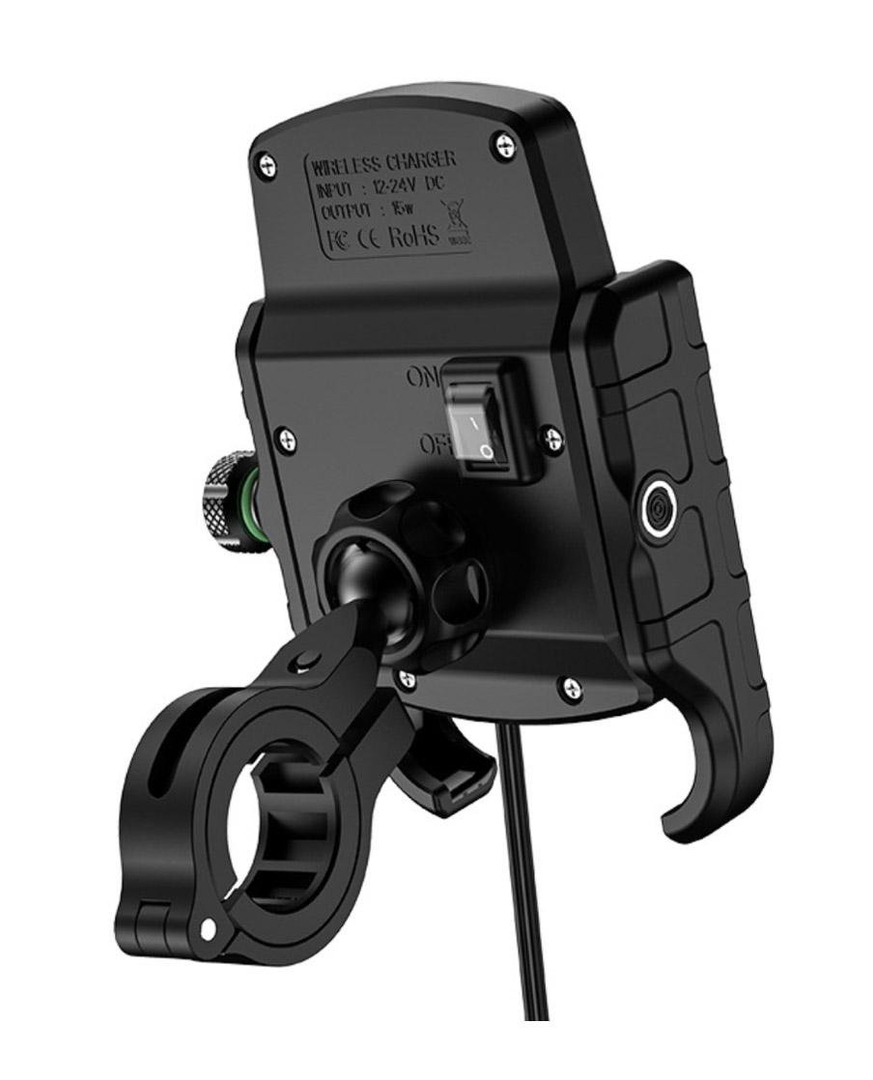 Uchwyt na motor z ładowarką indukcyjną do telefonu