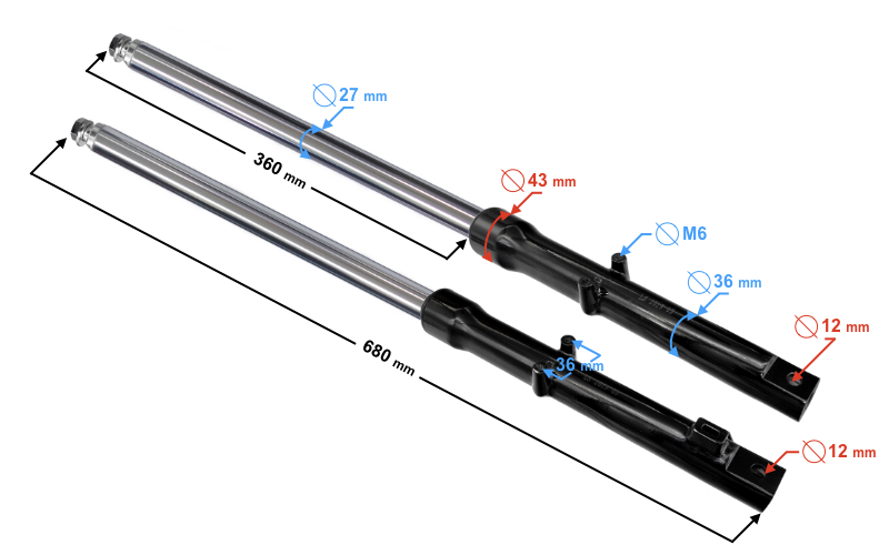 Amortyzatory przód przednie Router WS50 Bassa