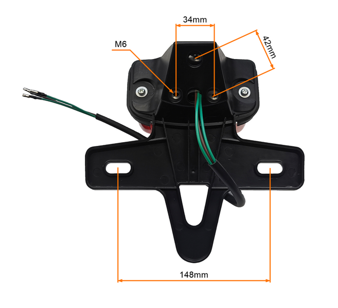 Lampa tył ze stelażem prostokątna uniwersalna światło stop postojowe