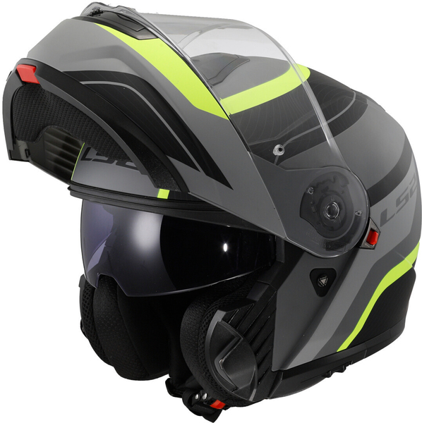 Kask szczękowy LS2 FF908 STROBE II MONZA M.BL. H-V YEL homologacja ECE 22.06