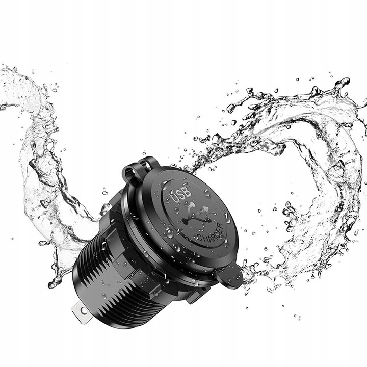 Motocyklowe gniazdo ładowarka QC3.0 2xUSB 12/24V