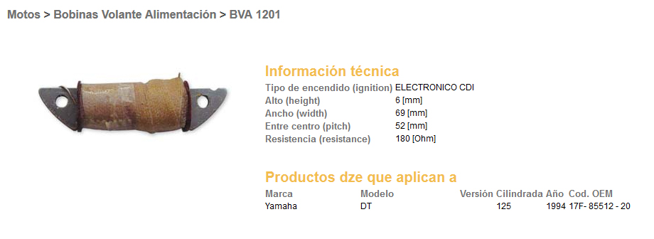 Cewka uzwojenia wzbudzająca zapłon Yamaha DT 125R