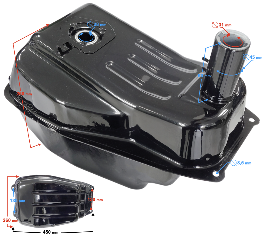 Zbiornik paliwa do skutera Barton B-Max na gaźniku